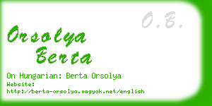 orsolya berta business card